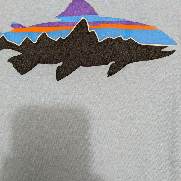 Patagonia Responsibili-Tee Trout Fish Graphic T-Shirt Large - Picture 5 of 7